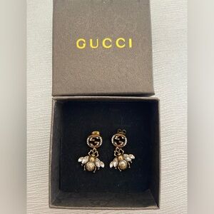 Gucci Embellished Bee Charm Earrings